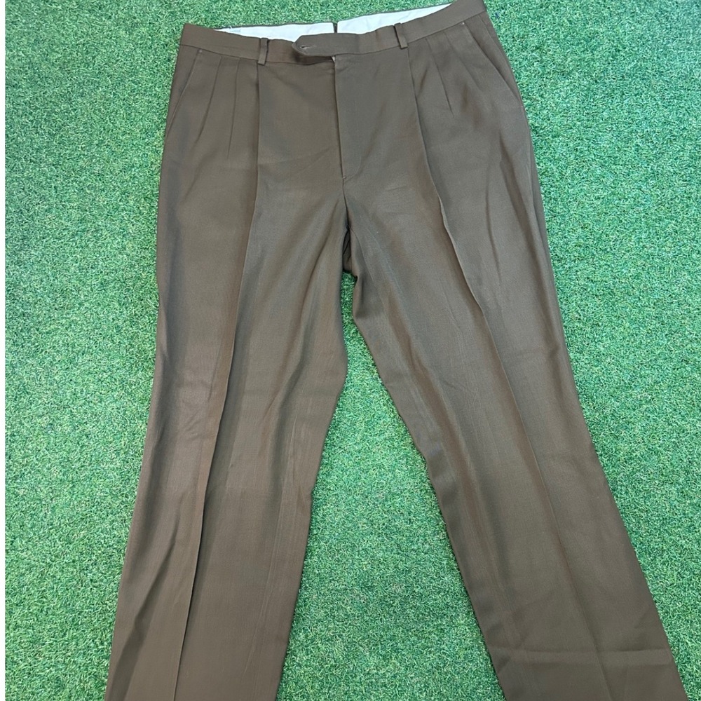 Monsieur by Givenchy Mens Brown Pleated Dress Pants Trousers 38R Vintage